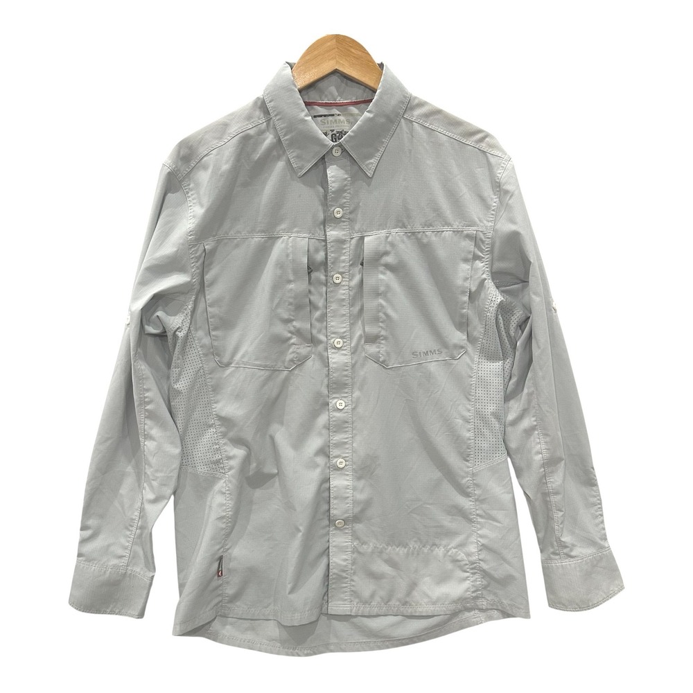 Simms G4 Men's Medium Gray Vented Long Sleeve Fishing Shirt